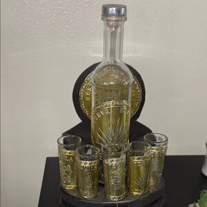 Gold Tequila Decanter Set